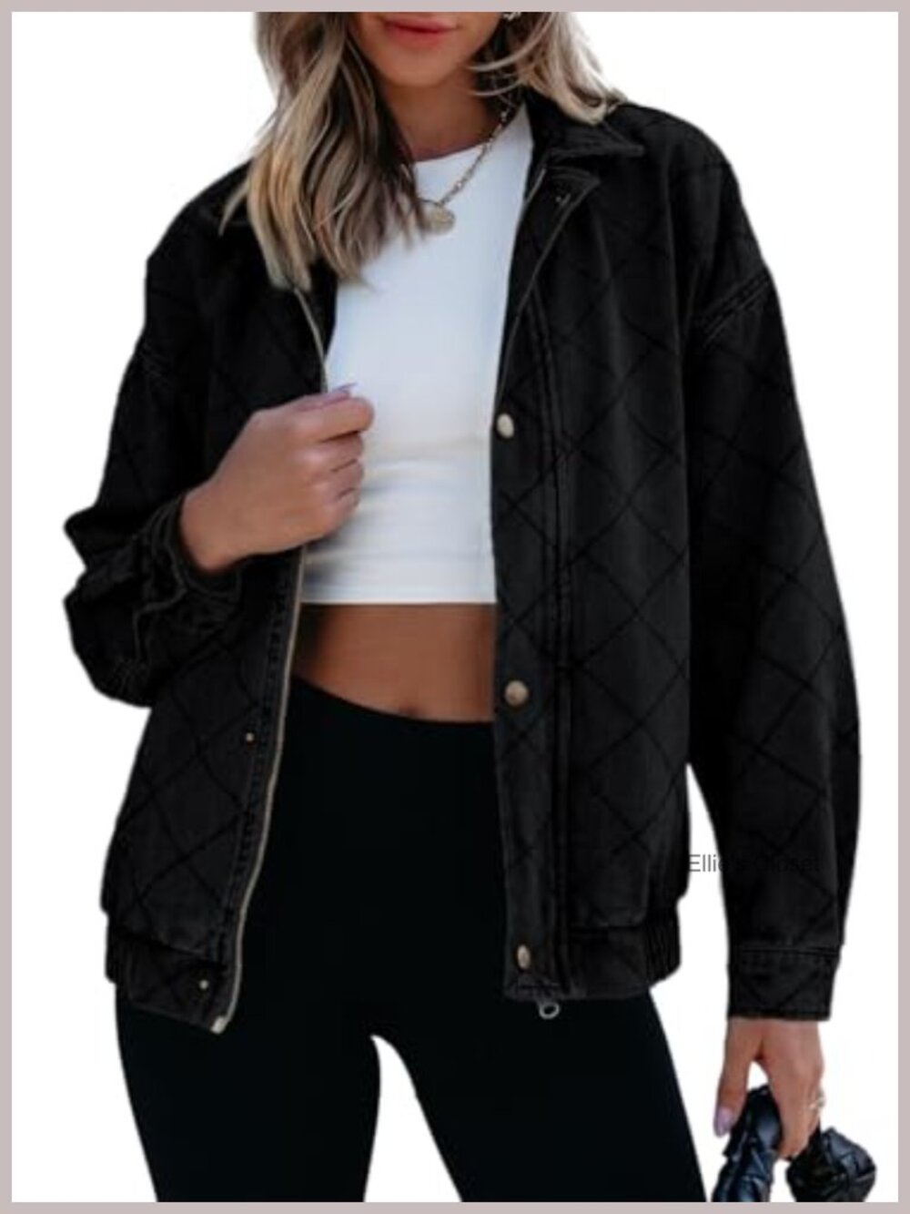 Oversized Denim Jacket Cotton Blend Shacket Long Sleeve Jean Coat
